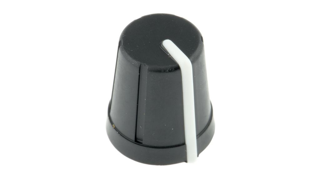 Potentiometerratt, plast, svart/vit, 16.2mm, Paket med 10 delar